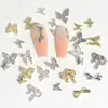Nova Arte de Unhas Tendência Borboleta Acessórios Dourados Luxo Leve Tridimensional Versátil Laço Metal Folha de Ouro Decoração de Unhas