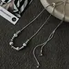 Colar Deslizante com Design Único para Mulheres, Estilo Simples e Minimalista, Corrente de Clavícula Versátil em Camadas, Corrente para Suéter Choker