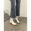 Botines de tacón grueso y punta fina estilo europeo y americano, tacones altos para mujer, colección otoño/invierno 2025, botines de tacón medio a la moda, botines elásticos ajustados