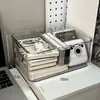 Caixa Organizadora de Acrílico de Alta Transparência para Mesa, Organizador à Prova de Poeira com Tampa Flip-Top, Cesta Organizadora com Tampa para Quarto, Dormitório, Escritório