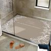 Alfombra de baño de estilo europeo, antideslizante, para inodoro, para toda la tienda, ducha, desagüe de inodoro, fácil de limpiar, con anillo de seda