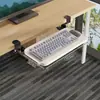 Bandeja para Teclado Debajo del Escritorio Sin Taladro Tablero de Extensión de Escritorio de Oficina Cajón de Almacenamiento para Ratón de Computadora Carril Deslizante Soporte de Clip
