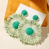 Pendientes de Ratán Tejidos a Mano de Estilo Festivo Europeos y Americanos Combinación de Colores de Verano de Moda Pendientes de Estilo Playa