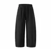 Pantalones de chándal texturizados estilo americano para hombre, corte relajado para hombre, pantalones largos casuales holgados y fluidos de pierna ancha