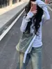 Bolso de Mezclilla Lavado Retro Moda Callejera Americana Bolso de Hombro Gran Capacidad Versátil Estudiante Uso Diario Bolso Cruzado