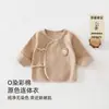 Algodón de Color Natural Sin Teñir Ropa Interior para Recién Nacidos Clase A Costura Sin Huesos Camiseta de Media Espalda para Bebé Manga Larga Capa Base Ropa para el Hogar