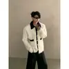 Cardigan suéter de malha macia estilo Chanel americano retrô color block unissex outono e inverno estilo preguiçoso versátil casaco solto