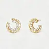 Pendientes de Aro C con Diamantes de Lujo Ligero para Mujer, Diseño Personalizado Exquisito de Gama Alta, Aros de Moda, Estilo Sencillo de Nicho para el Trabajo, Elegantes para Mujer