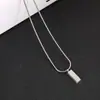 Plata Collar Largo Cuadrado Marca de Moda para Hombre Acero de Titanio Sin Decoloración Colgante Hip Hop Diseño de Nicho para Mujer Accesorios de Lujo Ligero Collar