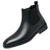 Botines Chelsea nuevos para hombre estilo británico punta fina casual de negocios de cuero de caña alta slip-on Botas Martin hombre