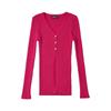 Suéter elegante sexy de punto para mujer con abertura en el bajo, 2023 otoño e invierno, cuello en V, tres botones, manga larga, cárdigan abrigo