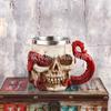Taza de pie alto de pulpo rojo de Halloween transfronterizo 3D tridimensional de resina de pulpo de calavera acero inoxidable copa de vino