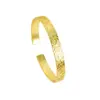 Pulsera Tradicional Vietnamita de Oro de Arena con Palabras Auspiciosas, Pulsera Abierta para Mujer, Aleación de Cobre, Simulada, Color Duradero, Joyería de Nuevo Estilo Chino