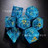 Dados Multifacéticos de Cristal K9 Patrón Azul Marino Explosivo Dnd Trpg Juego de Dungeons and Dragons Dnd Tesoro Multilado