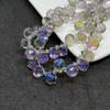 Pulsera de cristal con corte de gota de agua, con agujero horizontal Super Flash, colgante de fresa, accesorios de joyería para bricolaje, cuentas sueltas