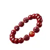 Pulseira de Cinábrio Cru com Areia de Cristal Translúcido, Design Três-em-Um e Seis-em-Um para Homens e Mulheres, Joia de Presente para Ano do Zodíaco Venda por Atacado