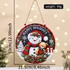 Decoración Navideña Transfronteriza Letreros Colgantes de Madera Serie Creativa de Muñecos de Nieve Navideños Adornos Letrero Redondo Letrero de Madera para Puerta