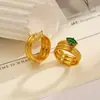 Anillo de Acero Inoxidable Yingtai Estilo Europeo y Americano Ins Lujo Accesible Gama Alta Chapado en Oro de 18 Quilates Acero de Titanio Dorado con Diamantes Que No Se Desvanecen para Mujer