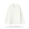 Camiseta de Manga Larga Texturizada Retro Cleanfit para Hombre Estilo Perezoso de Primavera y Otoño Cuello en V de Alta Gama con Caída Talla Grande Camiseta Interior