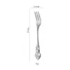 Cucharas de Acero Inoxidable con Relieve de Corte Real Transfronterizas, Cucharas de Café de Alta Estética, Tazas, Cucharas para Postre de Nido de Pájaro, Tenedores al por Mayor