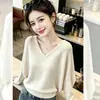 Top de Punto Holgado con Mangas de Murciélago Estilo Coreano para Mujer Otoño 2026 Nuevo Versátil Adelgazante Rejuvenecedor