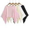 Camiseta de Manga Tres Cuartos Acampanada Color Café Estilo Suave para Mujer, Top Corto de Verano Elástico Ajustado que Muestra la Cintura