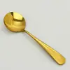 Cuchara Redonda Moderna de Acero Inoxidable para Uso Doméstico, Cuchara para Comer, Cuchara para Sopa, Cuchara para Fruta, Cuchara para Sandía, Cuchara para Postre de Té de la Tarde