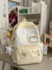 Mochila de estudiante a rayas azul lechoso estilo dulce, estilo ins coreano, juvenil y rejuvenecedora, mochila pequeña para viajes estilo girly