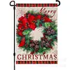 Decoração de Natal Bandeira de Jardim Gnomo Boneco de Neve Árvore de Natal Impressa Frente e Verso Bandeira de Quintal Linho Bandeira Pequena Atacado Personalização