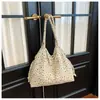 Bolsa de Ombro Único Feminina Novo Estilo Bolsa Tote de Lona Floral Feminina Grande Capacidade Bolsa de Axila Versátil para o Dia a Dia Toque de Luxo Bolsa de Mão Feminina