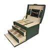 Caja de Joyería con Cerradura de Múltiples Niveles al por Mayor Caja de Joyería de Princesa Caja de Joyería de Belleza Tipo Cajón para Pasadores Caja de Almacenamiento de PU Lg7334