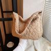 2023 Nova Moda Senmeng Casaco de Algodão Acolchoado Grande Capacidade Bordado Rhombic Bolsa Tote Bolsa Feminina Outono Bolsa de Ombro Único Bolsa Crossbody