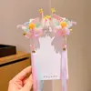 Nuevo Estilo Antiguo Adorno para el Cabello Accesorios de Pasador de Pelo Hanfu para Niños con Flor de Cinta Pasador de Pelo Niña Pasador de Pelo con Borla de Mariposa
