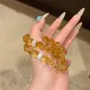 Pulseira de Cristal Citrino Natural Huangta Mountain Huangasai 10mm para Enviar de Presente para Namorada
