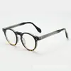 2025 Nuevos Gafas de Marco Redondo de Ácido Propiónico con Patillas de Pin de Alta Calidad Anti-Luz Azul Marcos de Miopía Europeos y Americanos Transfronterizos