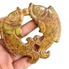 Escultura de Jade Natural em Formato de Peixe e Dragão, Pingentes de Jade, Enfeites de Mão, Itens Decorativos, Artesanato, Direto do Fabricante, Atacado