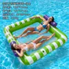 Amazon Outdoor Toma el Sol Amor Cama Flotante Inflable Ecológica Portavasos Engrosado con Almohada Doble Fila Flotante de Agua