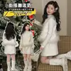 Ropa Infantil Coreana Colección Invierno 2025 Conjunto de Vestido con Lazo para Niñas Conjunto de Tres Piezas Estilo Chanel para Niños Elegante Atuendo de Año Nuevo