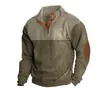 Europeus e americanos cross-border Masculino estação independente Amazon suéter corduroy pullover Henry camisa masculina casual de manga comprida