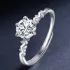 Anillo de Zirconia Imitación Moissanita Ocho Corazones y Ocho Flechas para Mujeres y Hombres Anillo de Boda de Seis Garras Transfronterizo Douyin Kuaishou Celebridad de Internet Transmisión en Vivo Venta al por Mayor