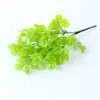 Planta Artificial Planta Verde Maceta Hojas Decorativas Pared de Plantas Arreglo Floral Accesorios Ramo de 7 Horquillas Hoja de Tortuga Hoja de Rábano Verde