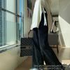 Pantalones de Chenilla de Pierna Ancha para Mujer Primavera y Otoño Pantalones Finos de Pana Sueltos Versátiles Forro Polar Largo hasta el Piso Casuales Rectos