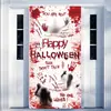 Decoración colgante de puerta temática de Halloween color sangre de terror, ambientación, cortina de puerta decorativa, fondo para fotos