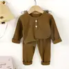 Pijamas de manga larga para niños y niñas para otoño e invierno, ropa interior térmica para bebé, tops y pantalones de otoño al por mayor, conjunto de ropa interior térmica para niños