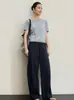 26 Novedades Otoño/Invierno Ropa para Mujer: Pantalones de Guadaña con Corte Curvo y Efecto Arrugado Natural, Transpirables, Estilo Japonés, Pantalones Casuales Simples de Cintura Alta