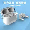 Funda Protectora de Fábrica con Material de Pedrería Galvanizada Adecuada para Funda de Auriculares Apple AirPods Pro 3, Ranura Transparente de PC
