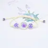 Pulsera de Encaje de Flor Real y Perlas de Vidrio Estilo Nuevo Gema del Tiempo Cielo Estrellado Pulsera de Flor Seca Regalo para Pareja Estudiante para Mujer