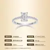 Anillo de Plata S925 Estilo Dulce y de Lujo Ligero con Moissanita de 1 Quilate y Certificado Gra, Anillo de Boda de Moda para Mujer, Joyería de Alta Gama