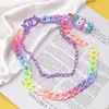 Europa y Estados Unidos color caramelo doble capa resina ultraligera cadena para pantalones Jade Canela perro pequeño monstruo animal cerámica blanda accesorios colgante