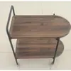 Mesa de centro carrinho móvel mesa lateral de sofá de sala de estar pequena mesa redonda mesa lateral pequena prateleira de mesa estilo nórdico carrinho de jantar